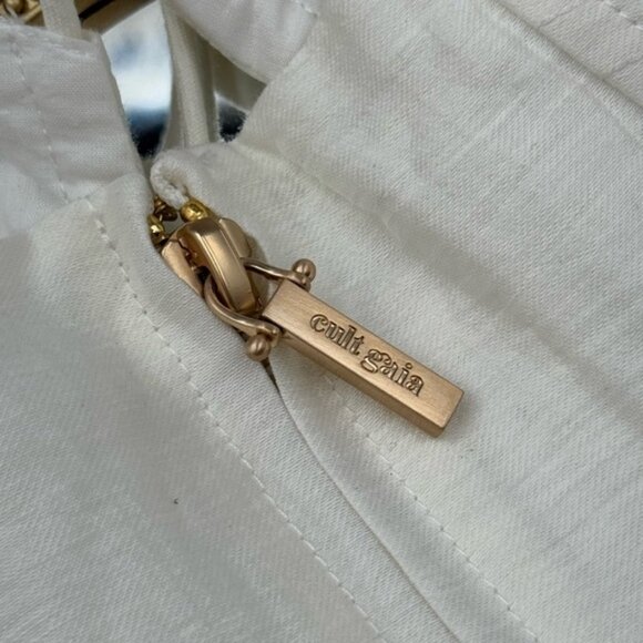 🆕 CULT GAIA 🧿 NWOT Off-White Habana Strappy Corset Zip Top, Sz US 10 - Picture 13 of 16